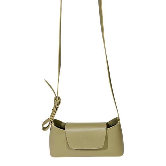 Elleme Avocado Green Leather Envelope Crossbody Bag - Picture 1 of 10